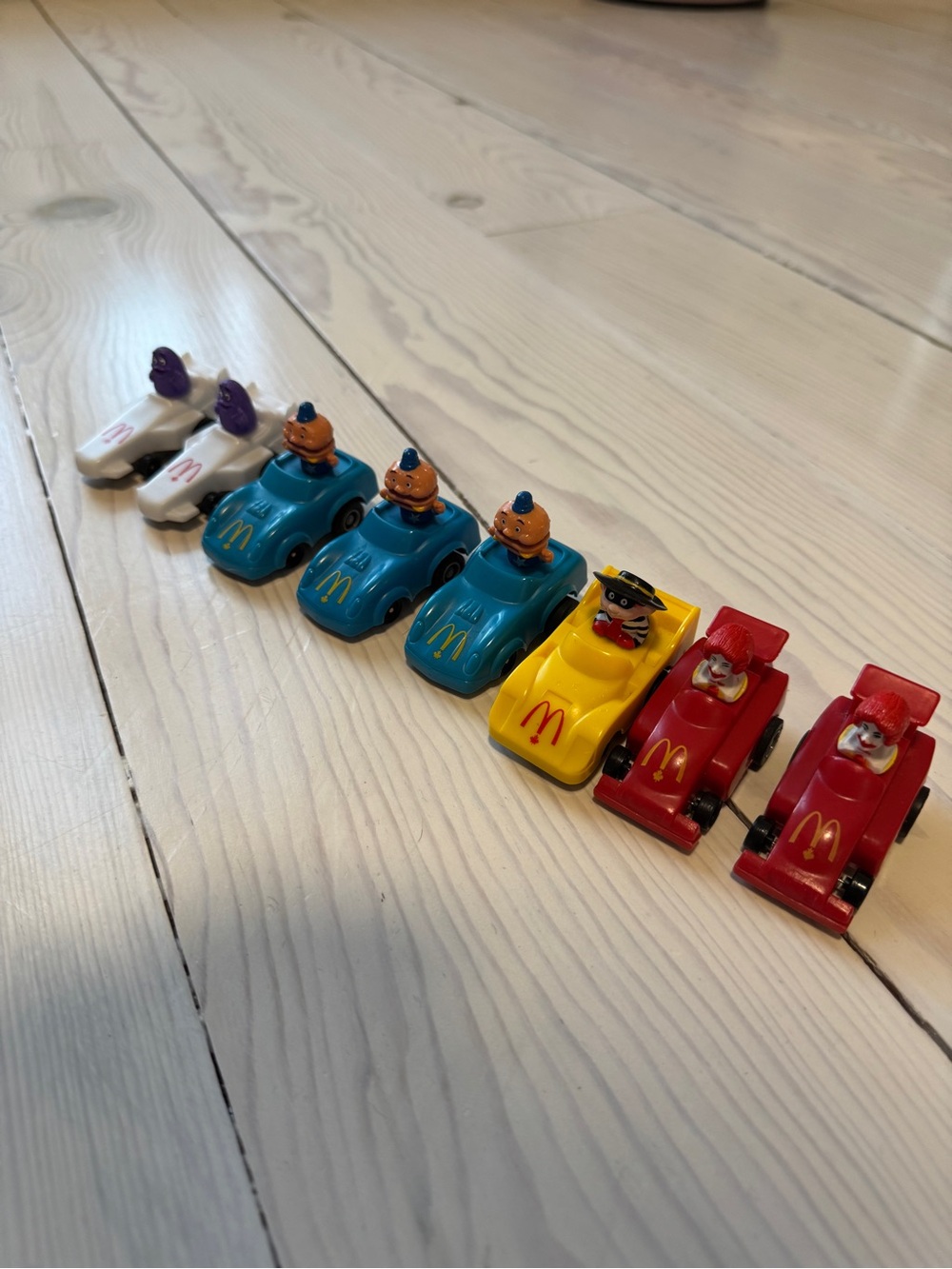 McDonald's Mini Pull-Back Race Cars - Red, Yellow, Teal, White